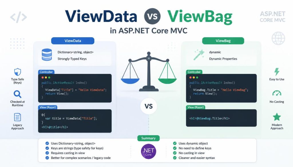 ViewData vs ViewBag در ASP.NET Core MVC